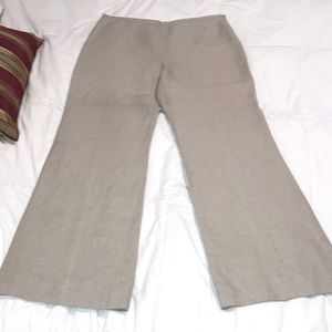 J. Crew Linen Wide Leg pants Sz 14 never worn perfect condition tan color